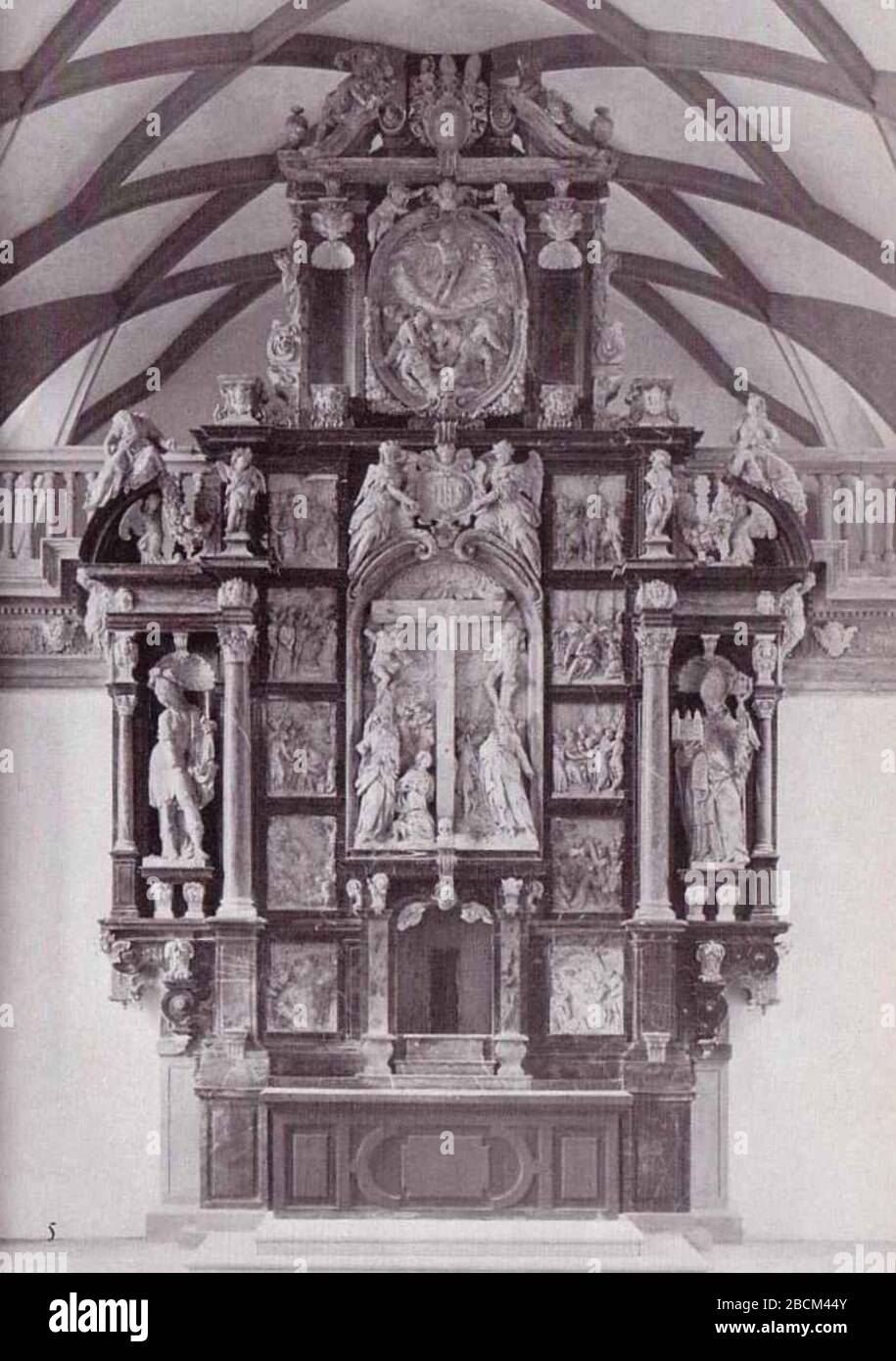 'Schlosskapelle Aschaffenburg Altar von Hans Juncker 1614-1618 1945 zerstört Zustand 1955; 1955; Landbauamt Aschaffenburg; Aufnahme Landbauamt Aschaffenburg; ' Stock Photo