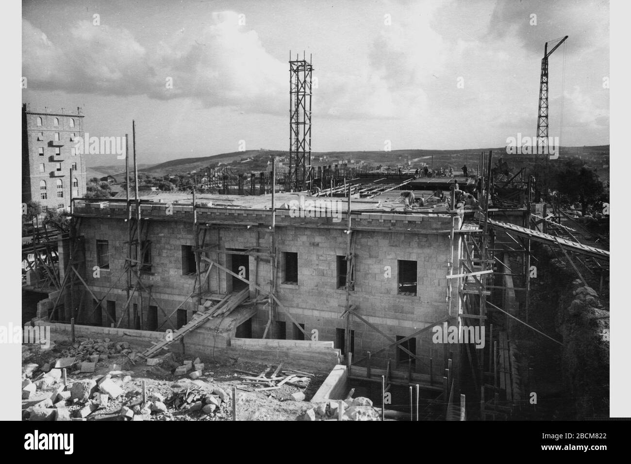 English The Y M C A Building In Jerusalem During Construction E O I I C U E O U E E O O E O O U O U Ss E E O I C U O U 11 November 1930 This Is Available From National Photo Collection Of Israel
