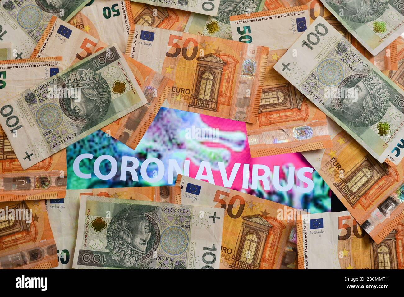 Poland 4th Apr 2020 In This Photo Illustration A One Hundred Polish Zloty And A Fifty