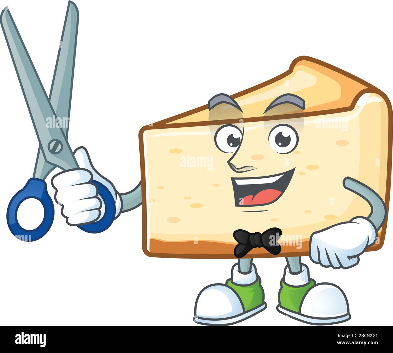 Cute Barber cheese cake cartoon character style with scissor Stock Vector  Image & Art - Alamy