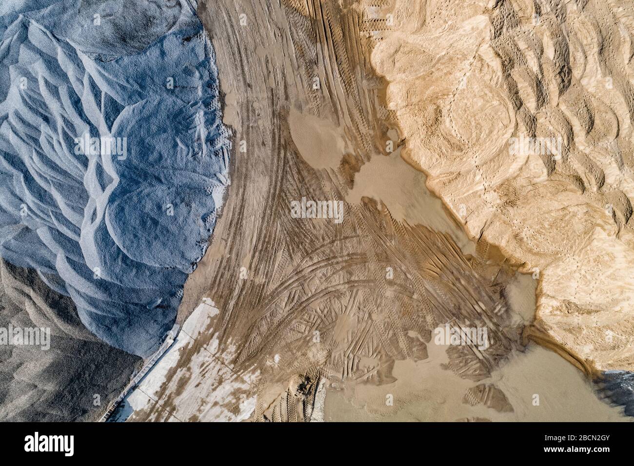 Sand mine, view from above Stock Photo
