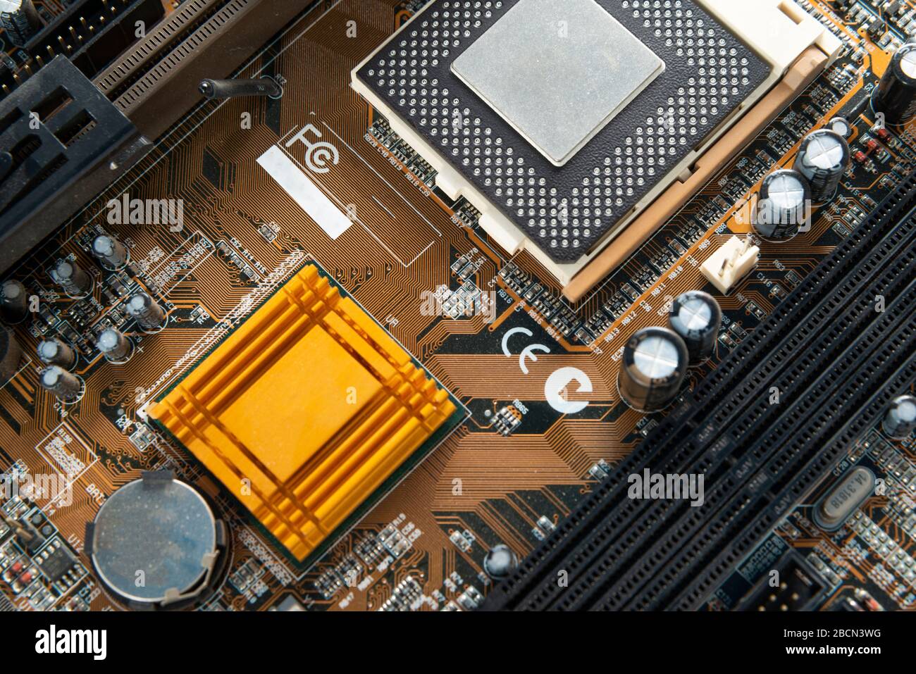 A PC motherboard, circuit board Stock Photo