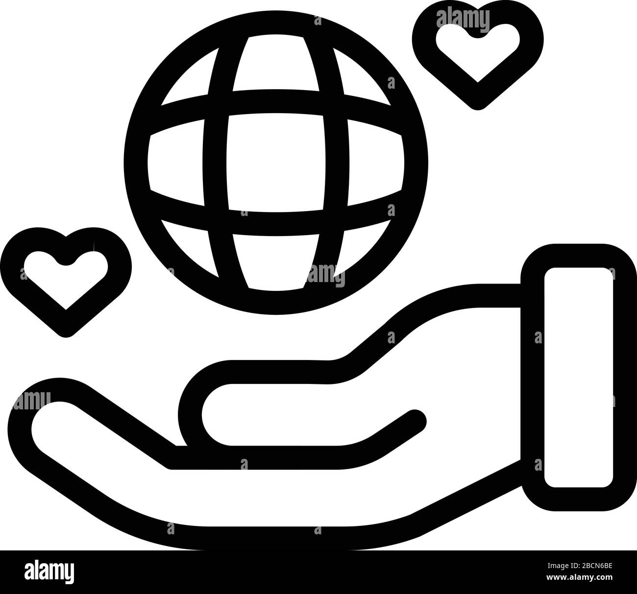 Keep global affection icon, outline style Stock Vector
