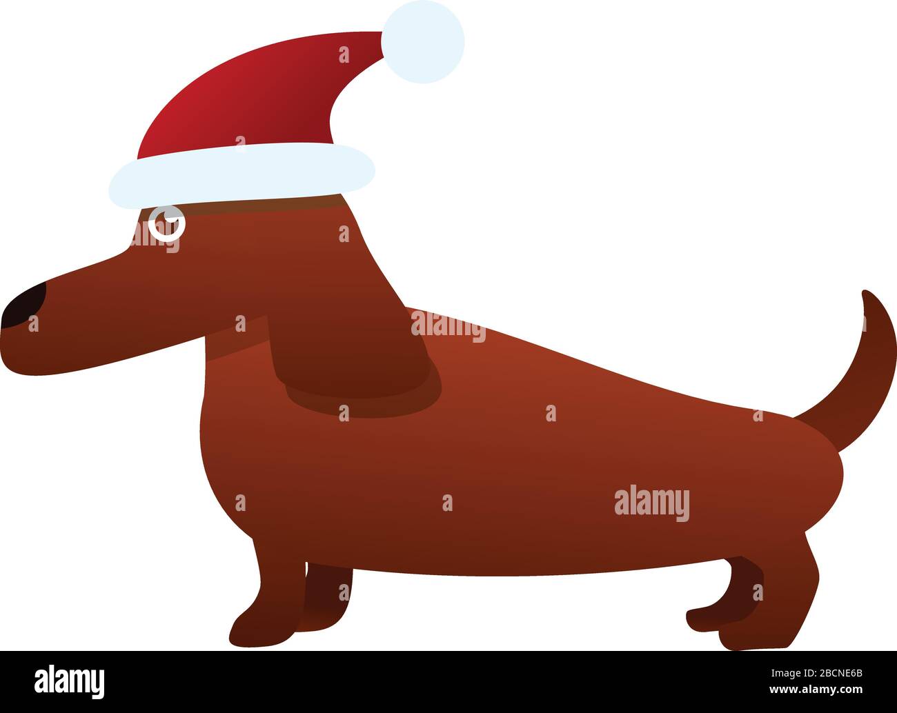 Dachshund santa hat icon. Cartoon of dachshund santa hat vector icon ...