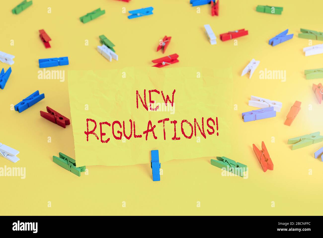 Handwriting text writing New Regulations. Conceptual photo rules made ...