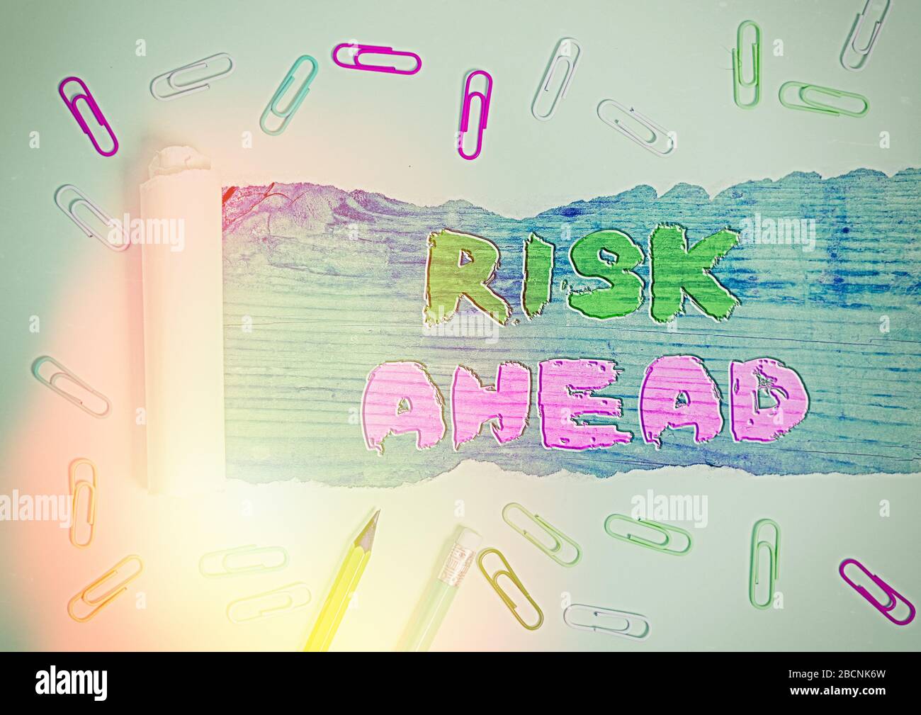 Handwriting text writing Risk Ahead. Conceptual photo A probability or ...