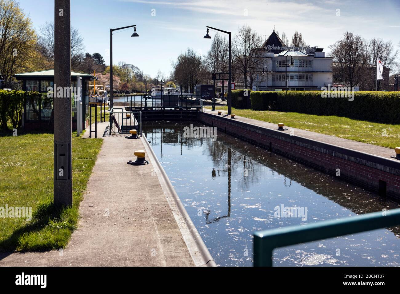 The lock basin at the water station in Mulheim an der Ruhr Stock Photo