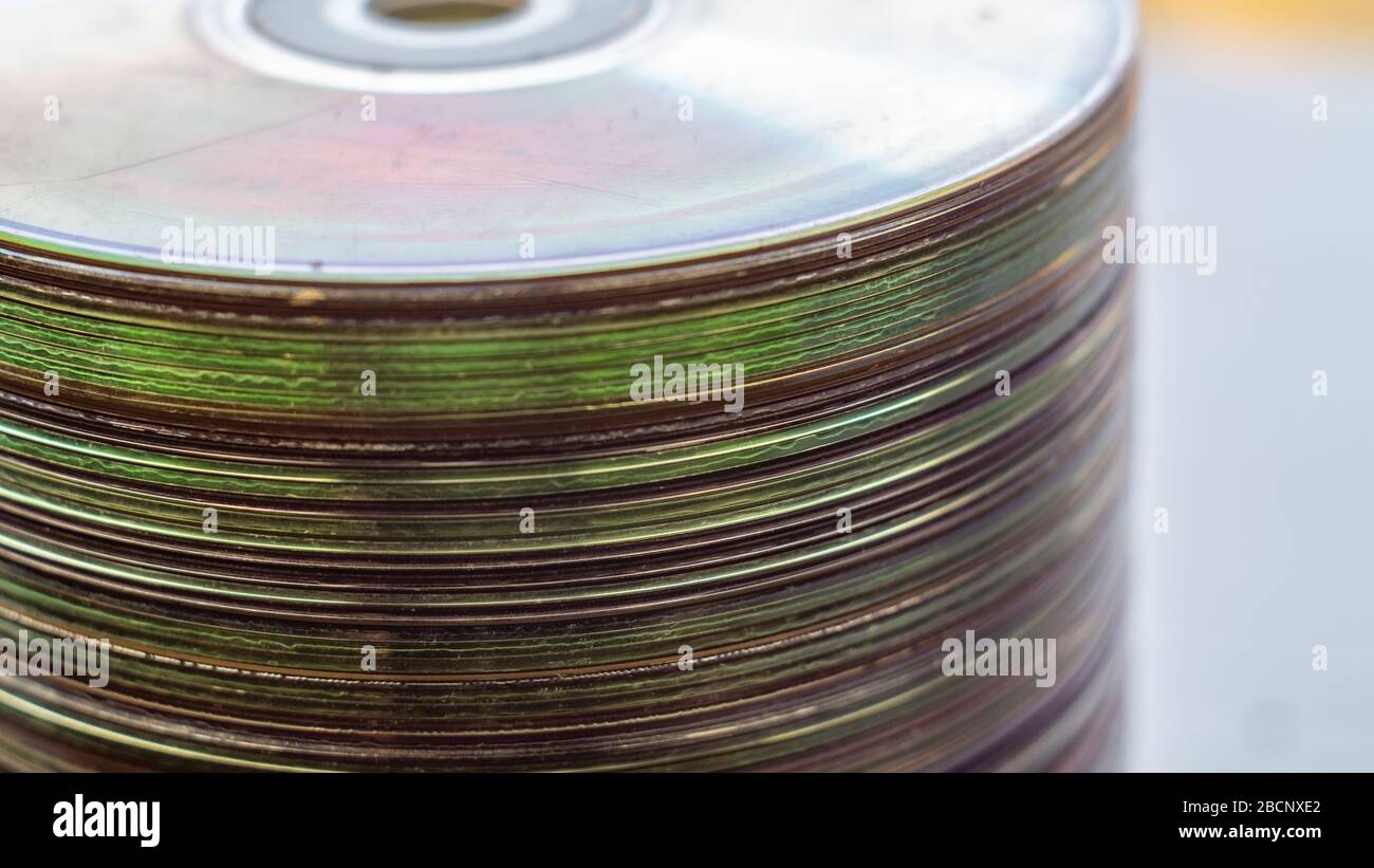 Stack Compact Discs Stacked dvd hi-res stock photography and images - Alamy