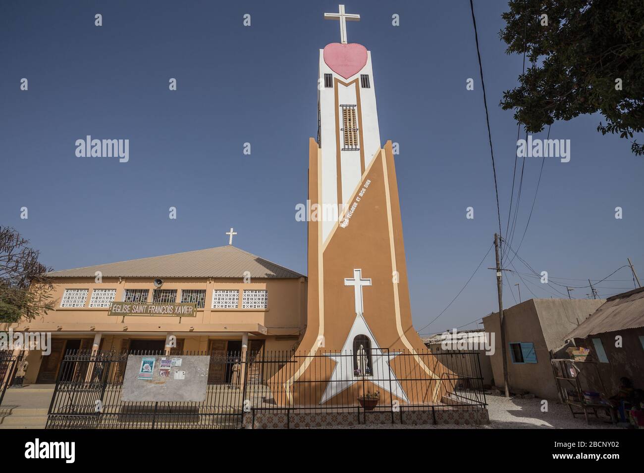 A Christian church in Joal-Fadiouth in Senegal Stock Photo