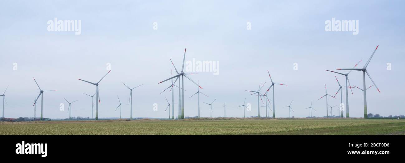 Wind wheel, Dithmarschen, Schleswig-Holstein, Germany, Europe Stock Photo