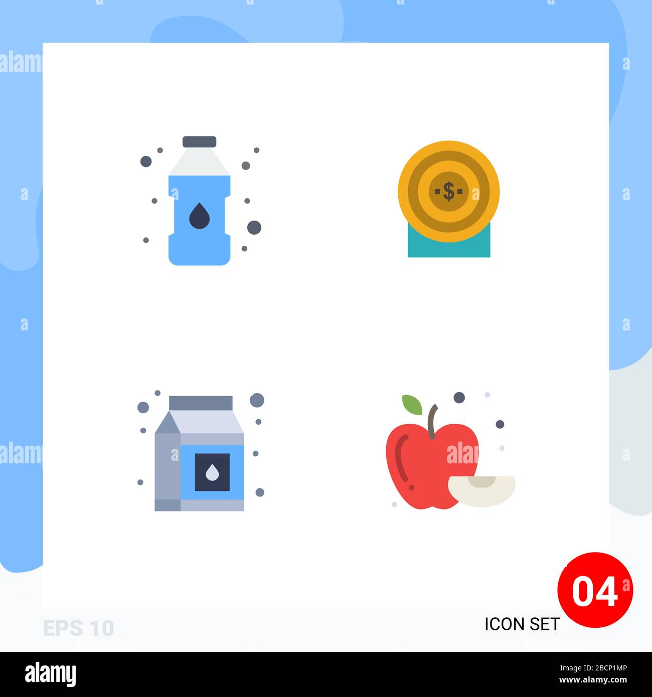 4 Creative Icons Modern Signs and Symbols of bottle, pack, target ...