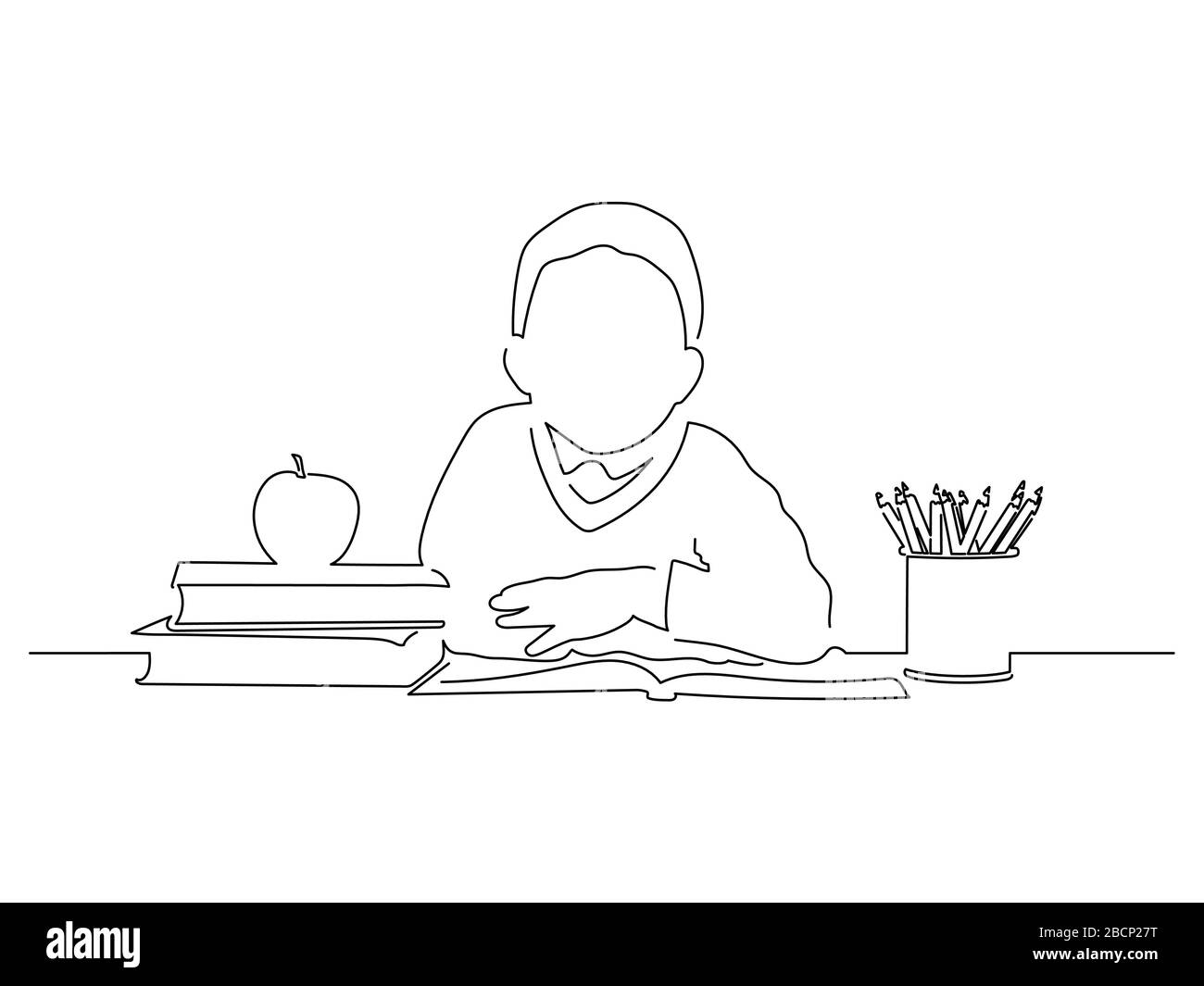 Continuous Line Drawing. Woman Studying Reading Book. Simple Vector  Illustration Stock Vector - Illustration of creative, hand: 164005598