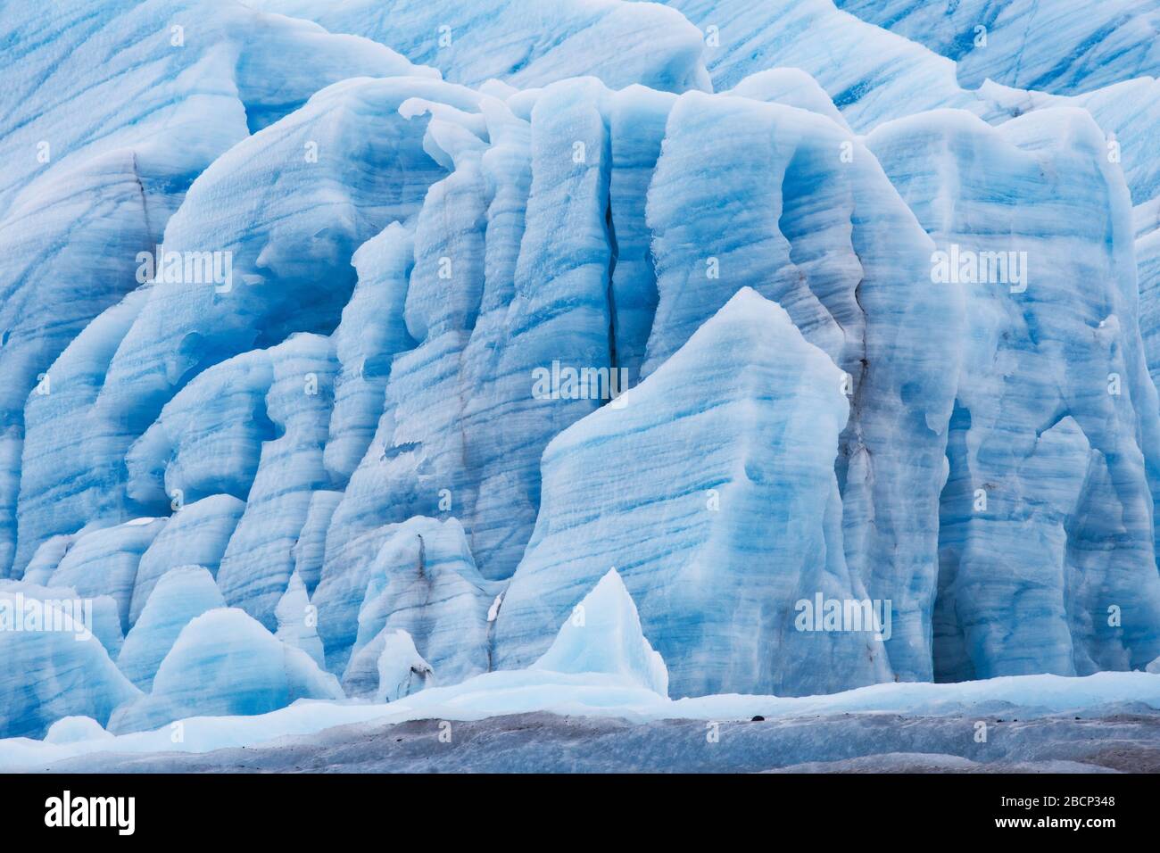 Blue Large Svinafellsjokull Glacier Vatnajokull National Park Iceland Stock Photo