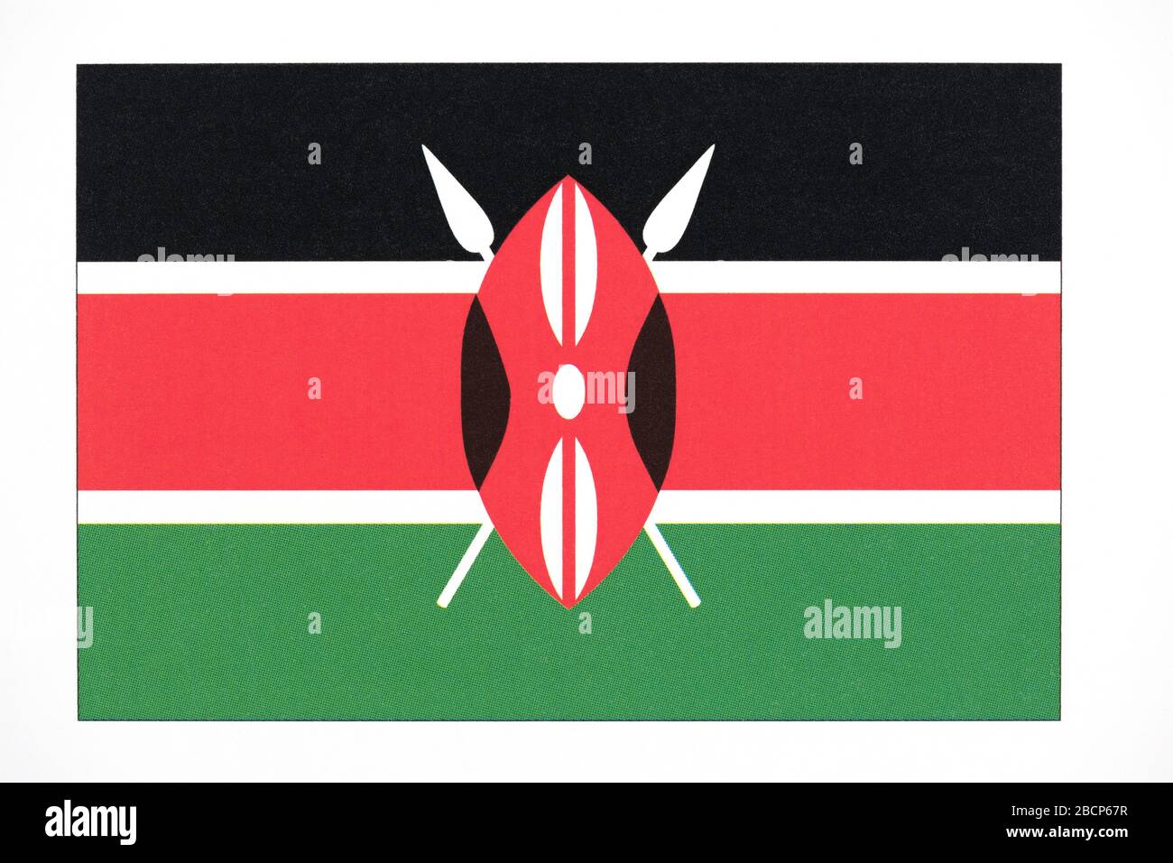 National flag of Kenya. Stock Photo