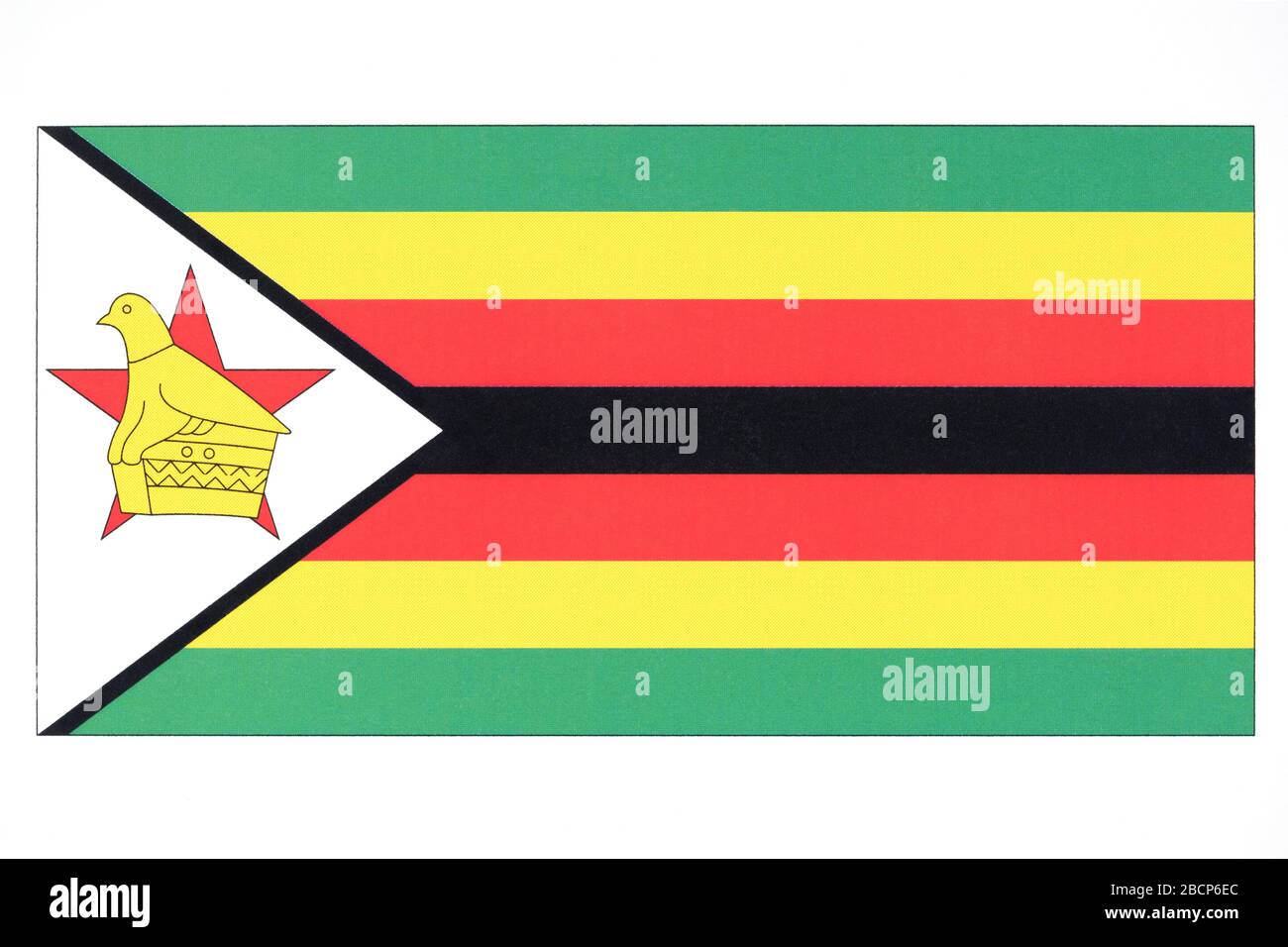 National flag of Zimbabwe. Stock Photo