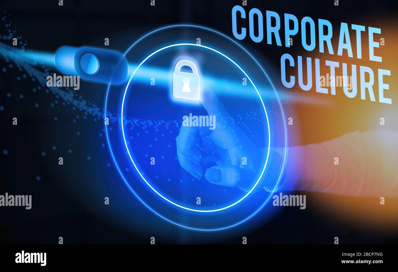 Text sign showing Corporate Culture. Business photo showcasing ...