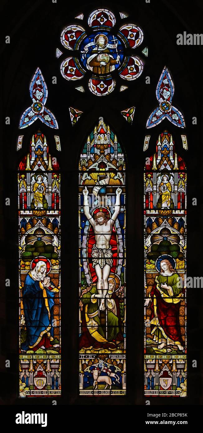 East window. Church of Saint John Baptist, Skelsmergh, Cumbria, England, United Kingdom, Europe. Stock Photo