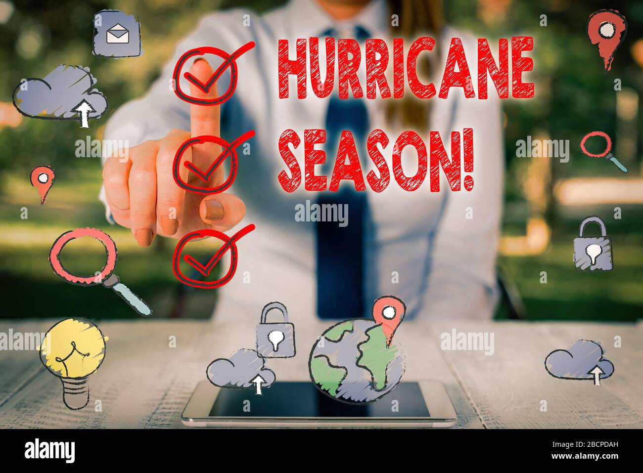 Tropical cyclones with lightning hi-res stock photography and images ...