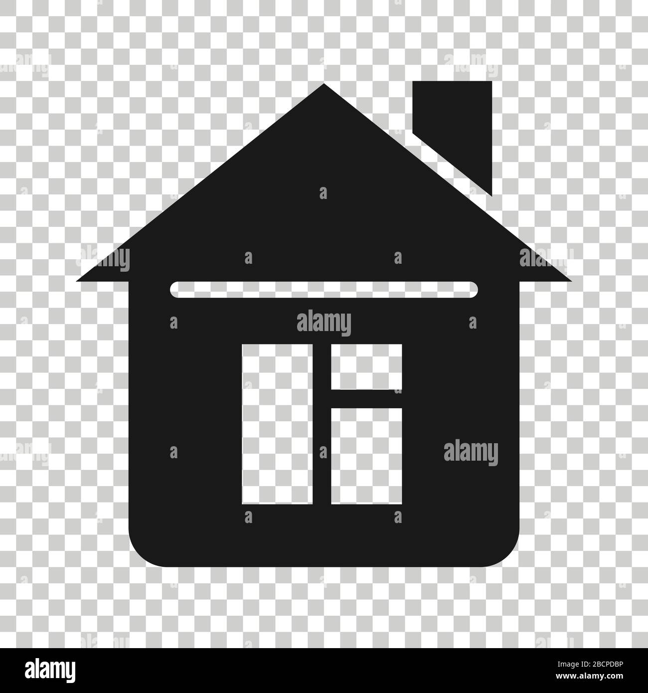 Building icon in flat style. Home vector illustration on white isolated ...