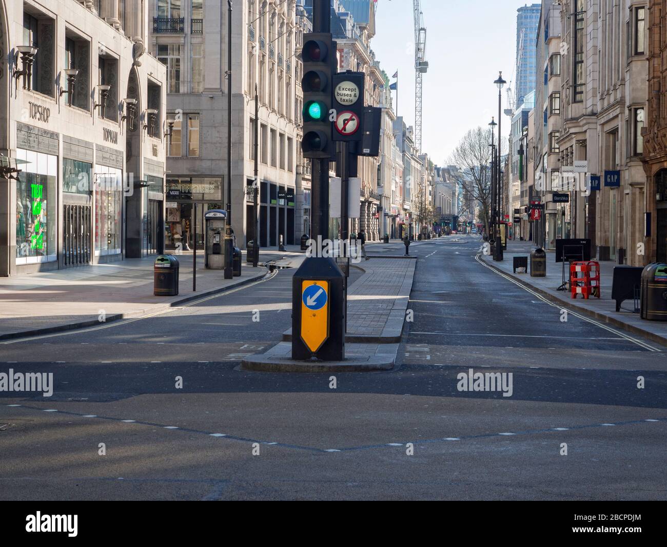 Oxford Street London on Corona Virus lock down Sunday 05/04/2020 Stock Photo