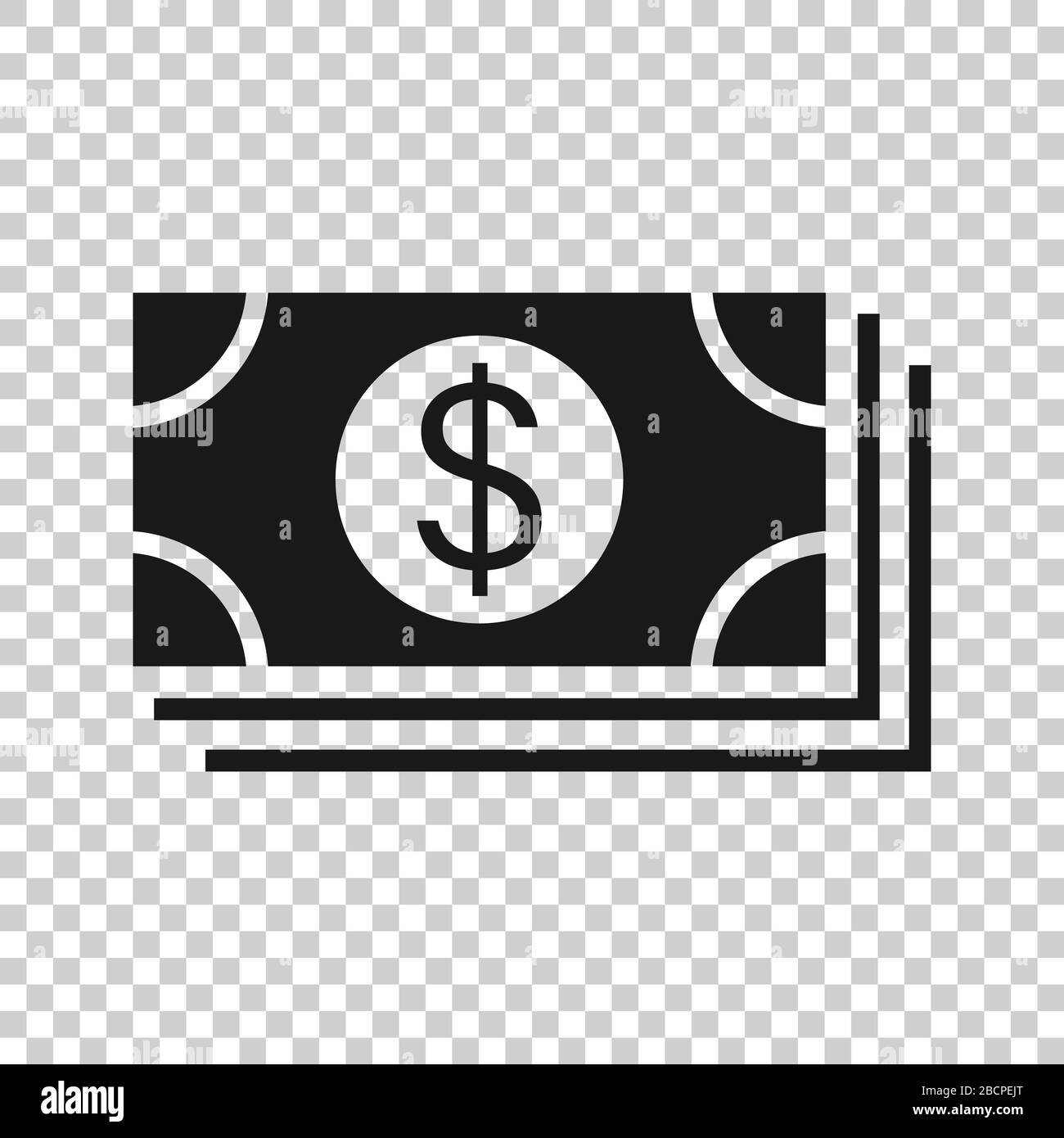 Dollar currency banknote icon in flat style. Dollar cash vector ...