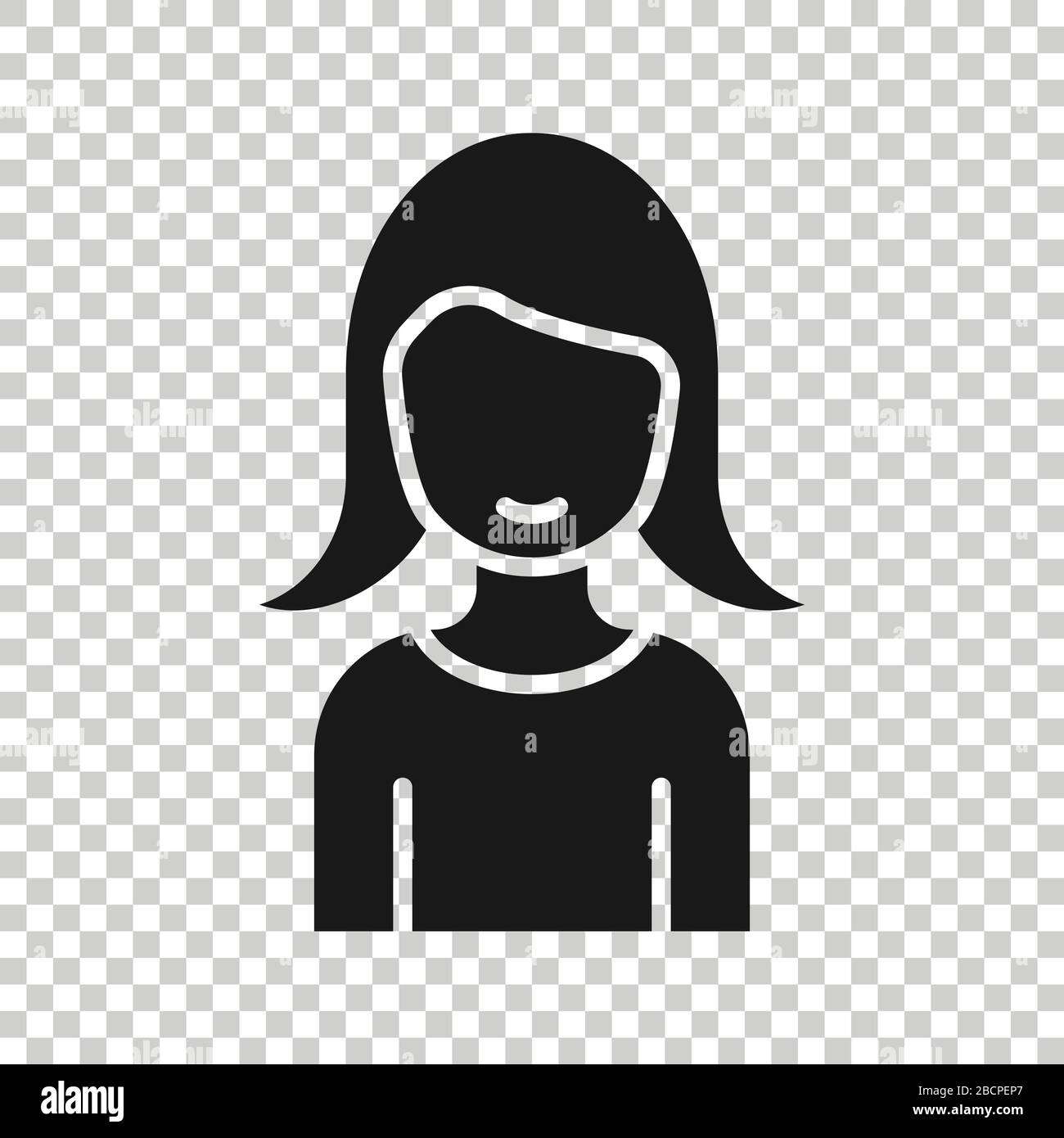 Woman face icon in flat style. People vector illustration on white background. Partnership business concept. Stock Vector
