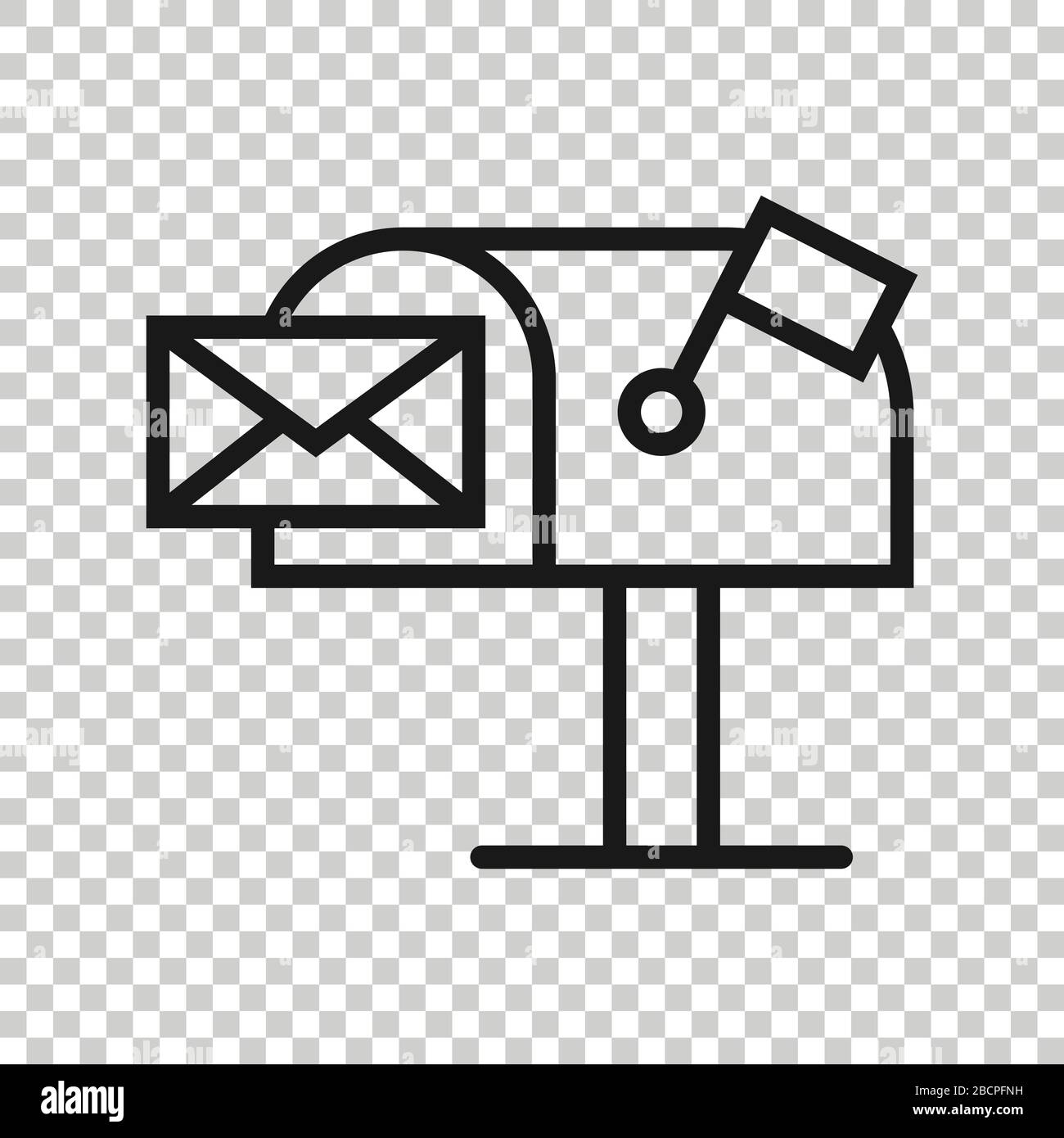 Mailbox icon in flat style. Postbox vector illustration on white ...