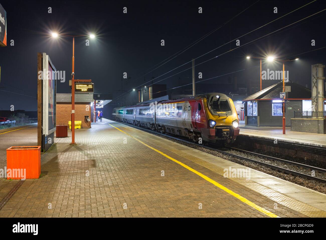 Avanti west coast class 221 voyager train at Wigan North western  railway station with an early morning train Stock Photo