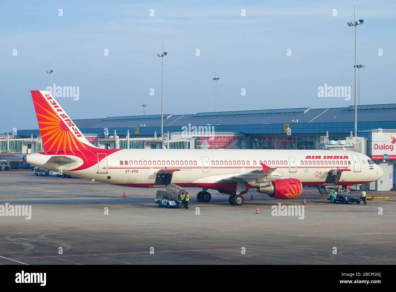 COLOMBO, SRI LANKA-FEBRUARY 24, 2020: Airbus A321-211(VT - PPK) airline Air India on the Bandaranaike international airport Stock Photo