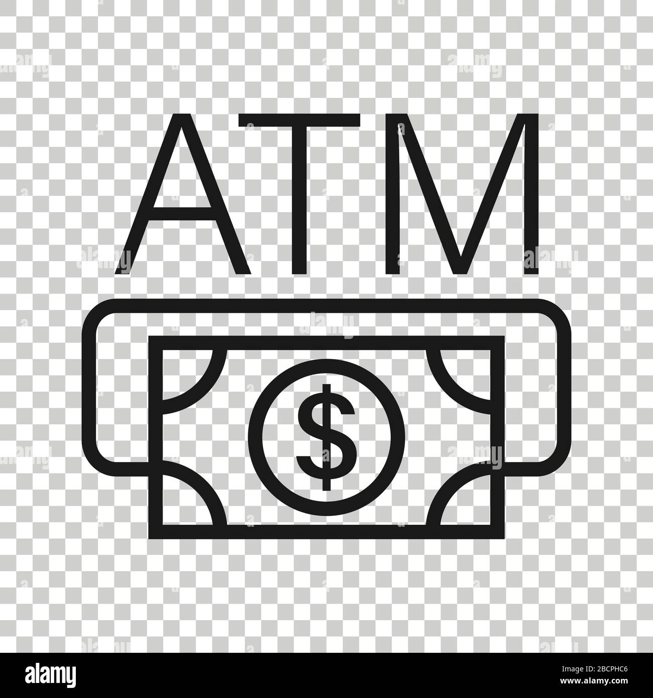 Money ATM icon in flat style. Exchange cash vector illustration on ...