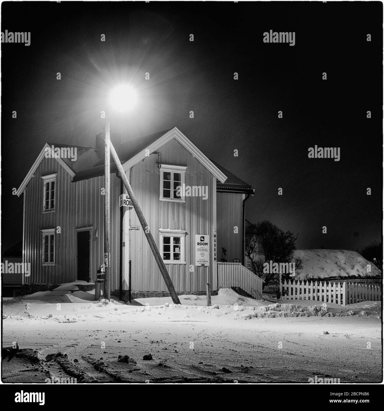 Winter night scenery in Andenes, Norway Stock Photo