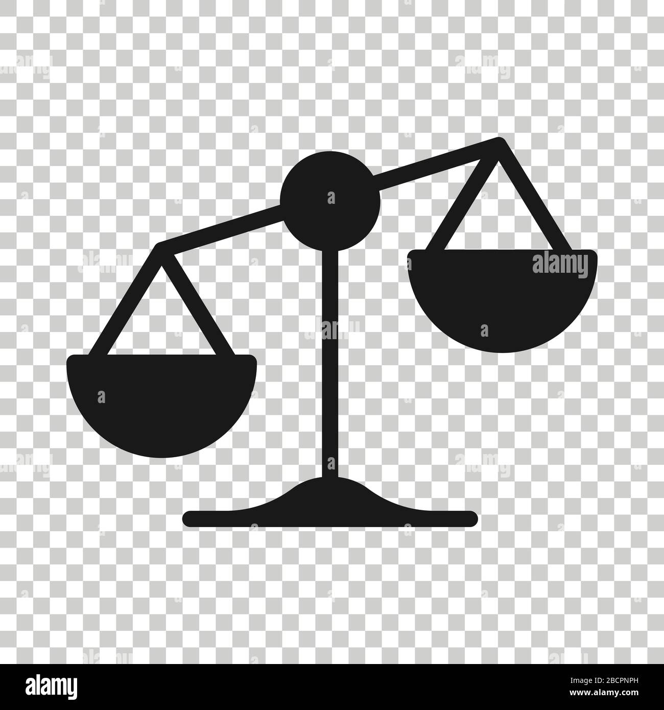 Scale balance icon in flat style. Justice vector illustration on white ...