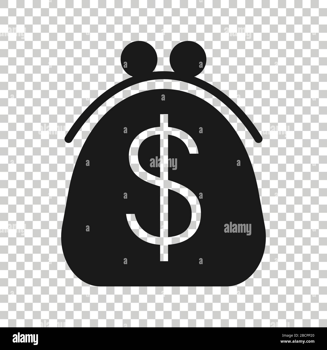 Wallet icon in flat style. Purse vector illustration on white isolated background. Finance bag business concept. Stock Vector