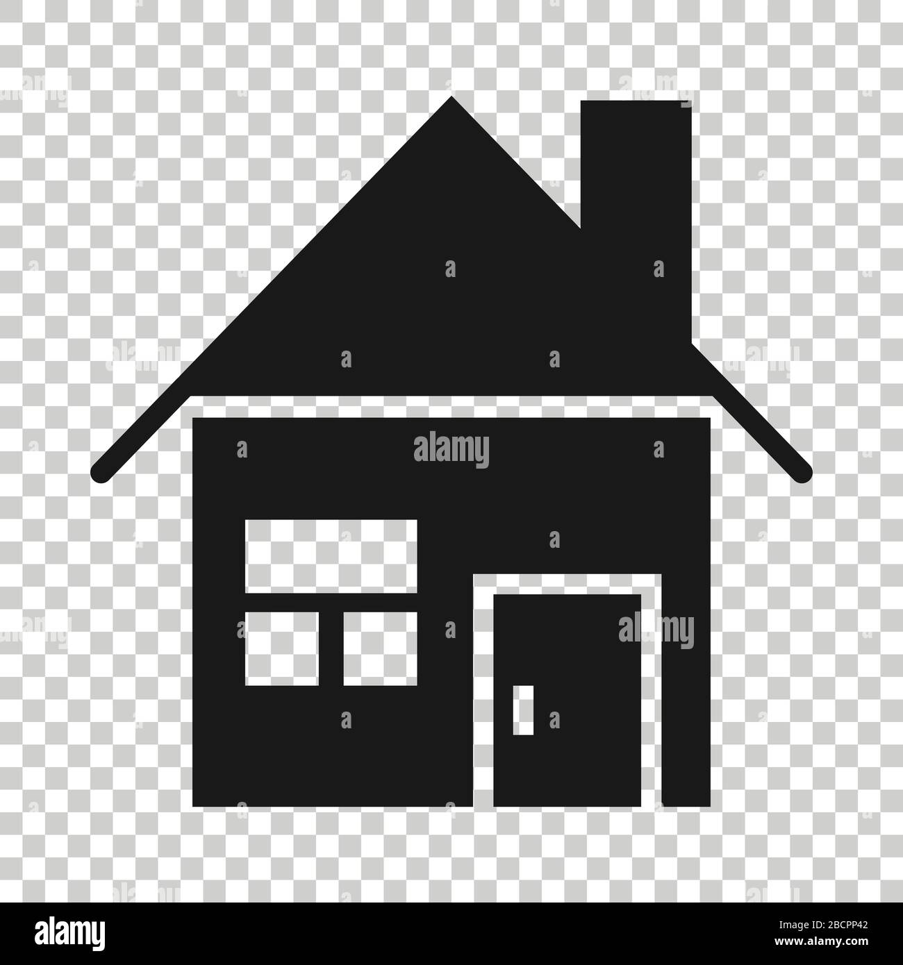 Building icon in flat style. Home vector illustration on white isolated ...