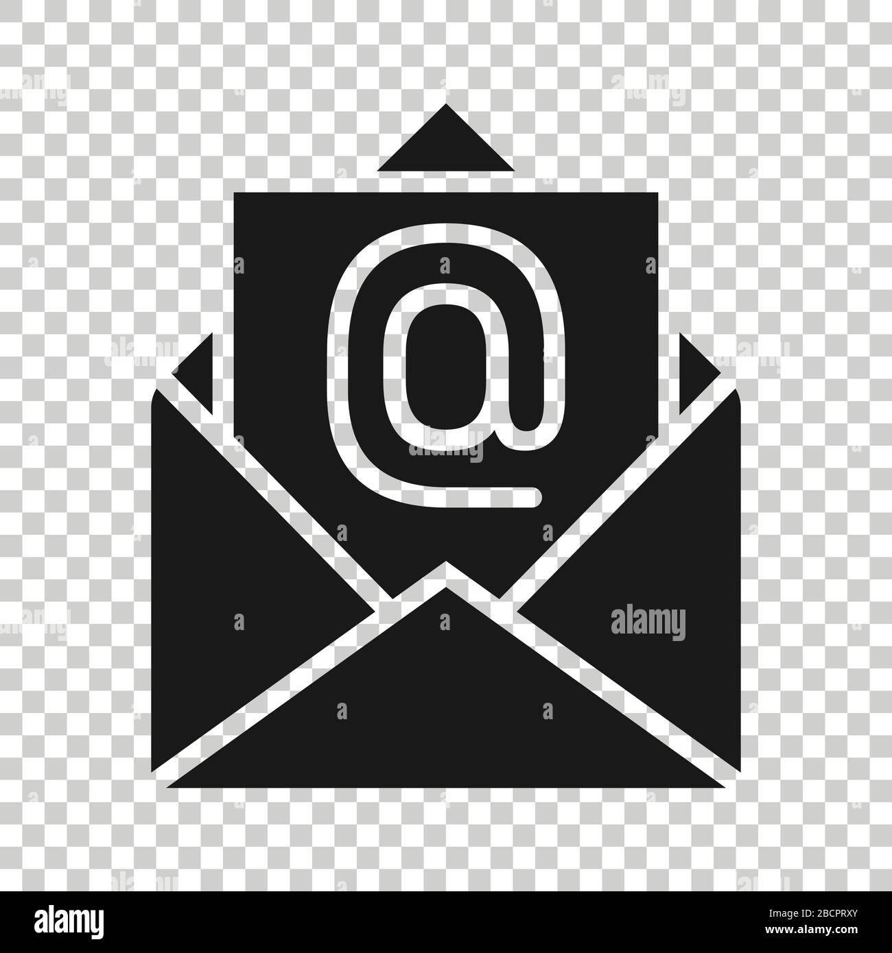 Email message icon in flat style. Mail document vector illustration on ...