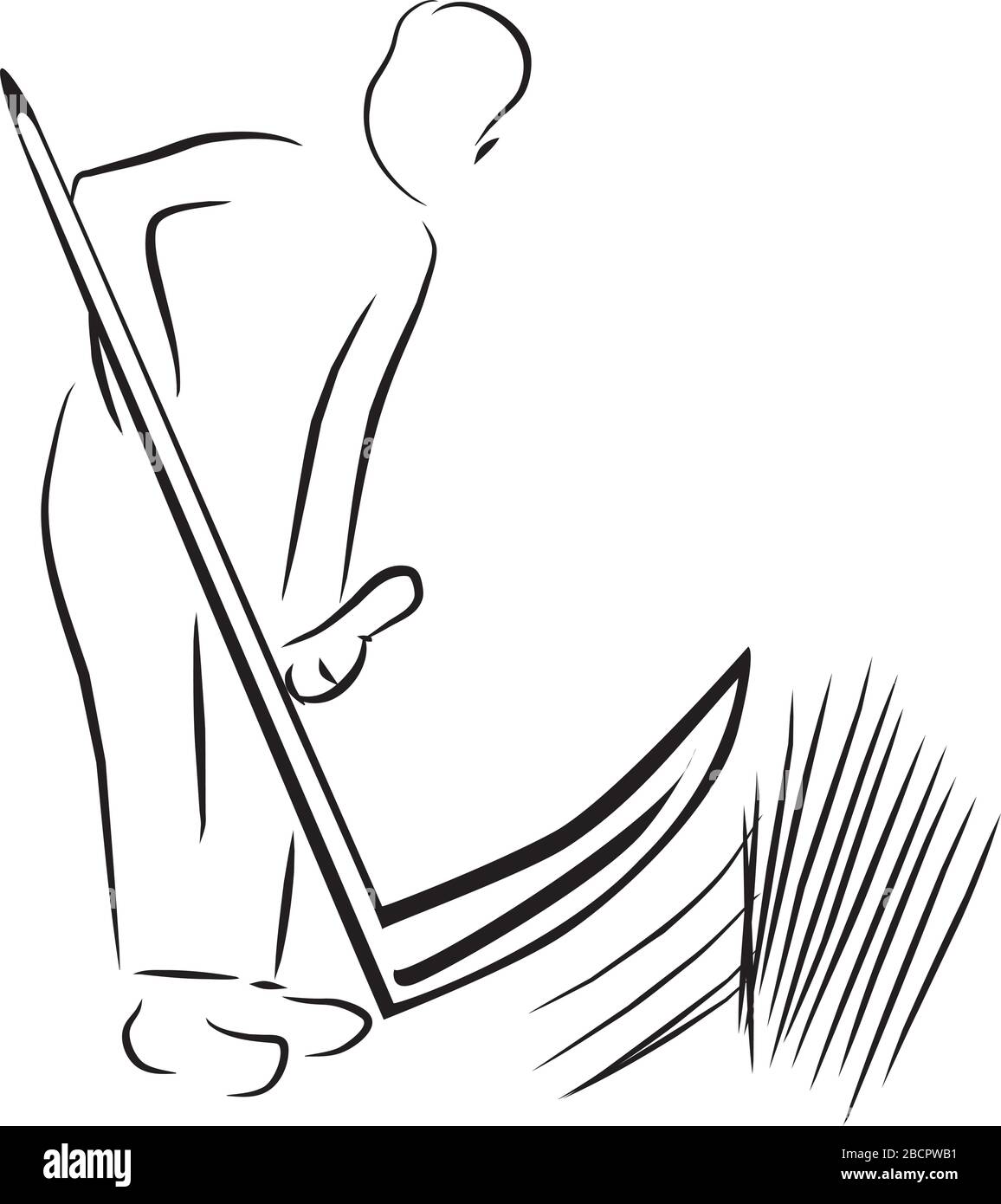 Man Cutting The Grass Stock Vector Image Art Alamy