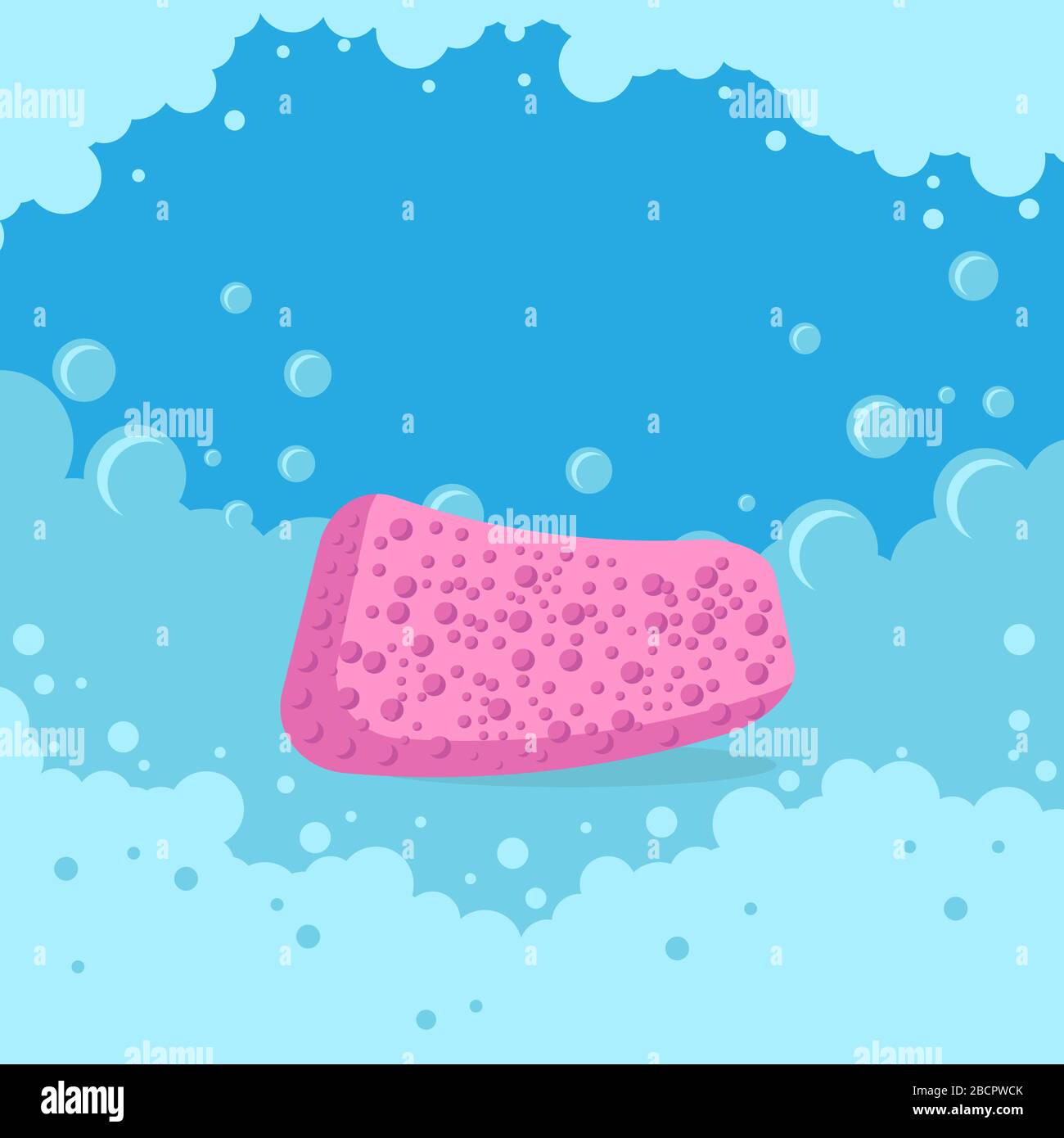 Pink Bath Sponges Isolated on White Background Stock Vector