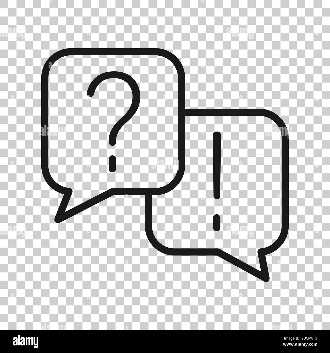 Question and answer icon in flat style. Dialog speech bubble vector ...