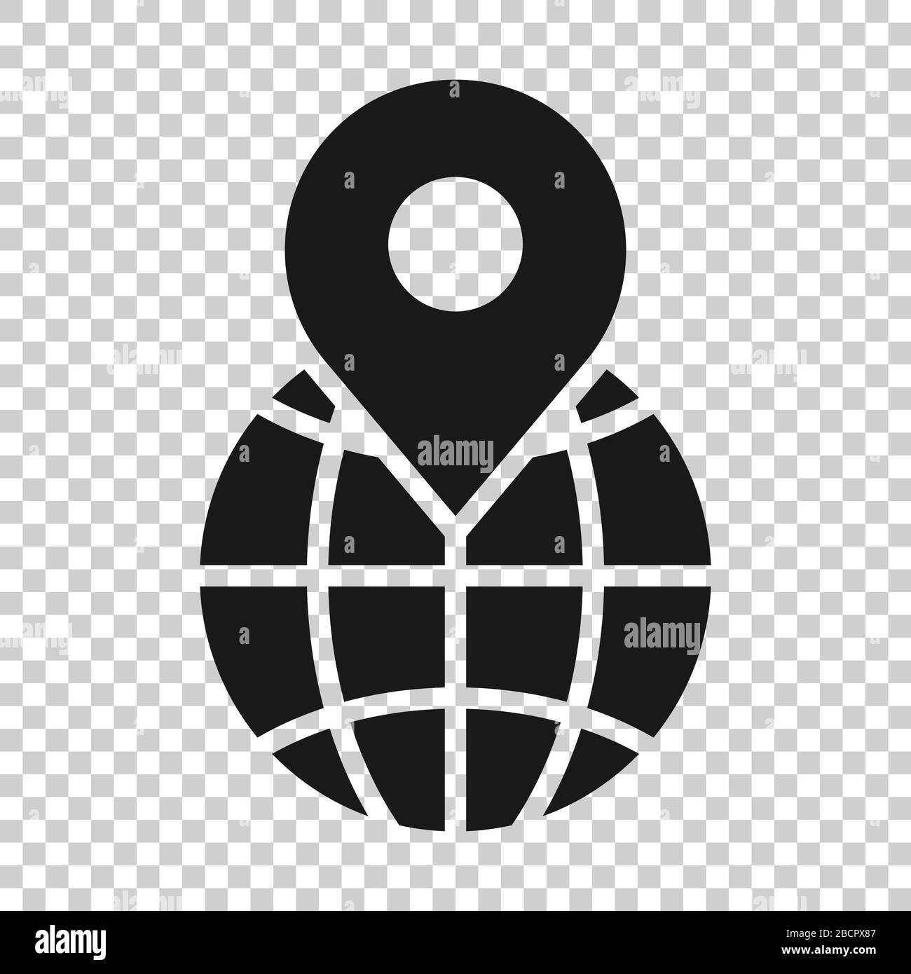 Global navigation icon in flat style. Globe pin gps vector illustration ...