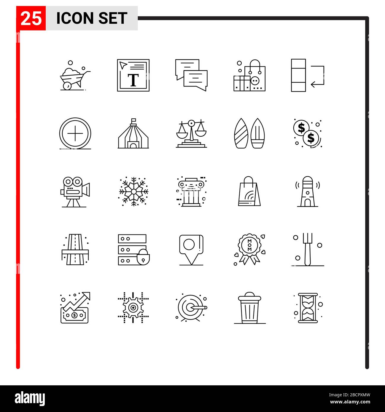 Modern Set of 25 Lines Pictograph of add, data, education, column, clothing Editable Vector Design Elements Stock Vector