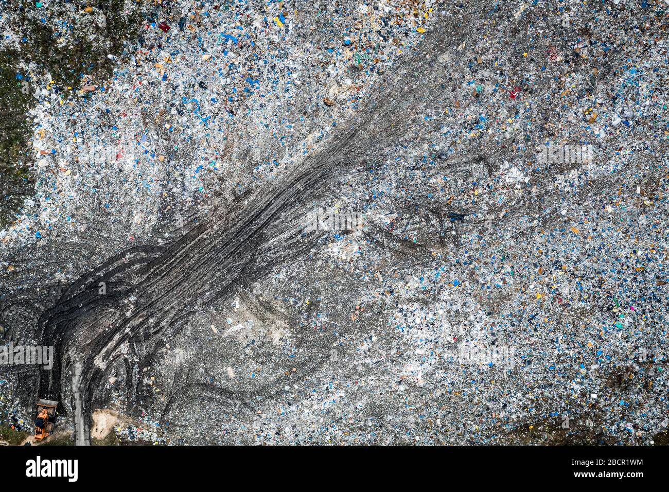 Top view of open solid waste dump, Poland from above Stock Photo Alamy