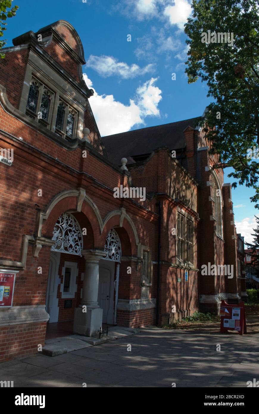 Queen Anne Revival Architecture Richard Norman Shaw Garden Suburb St. Michael & All Angels Church, Woodstock Road, Turnham Green, Chiswick, London, W4 Stock Photo