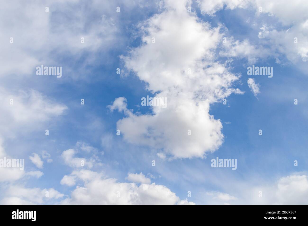 Blue sky with beautiful white clouds. Clouds floating on beautiful sky Stock Photo