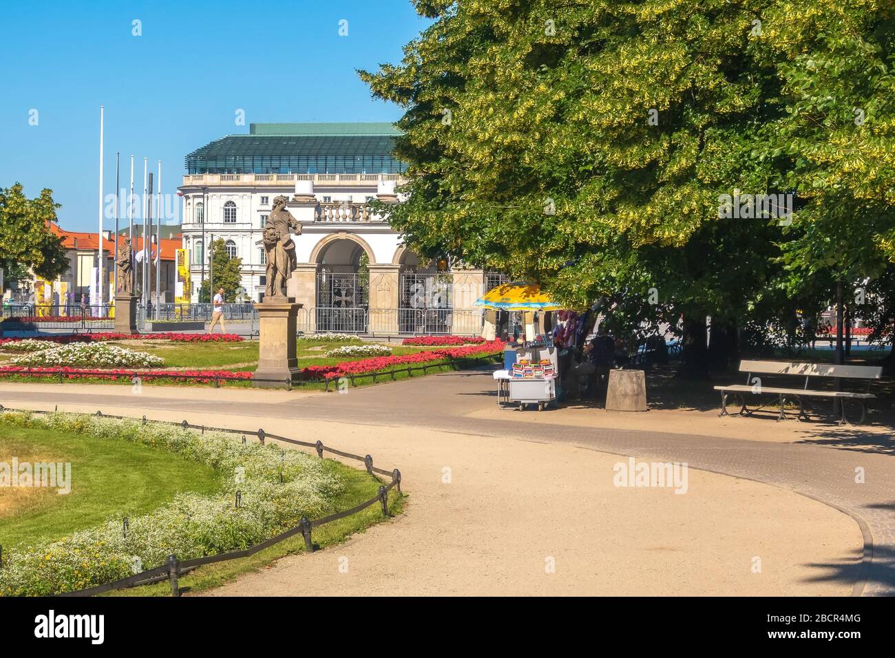 Warsaw, Poland - June 24, 2019: Saxon Garden or Ogrod saski summer colorful view Stock Photo