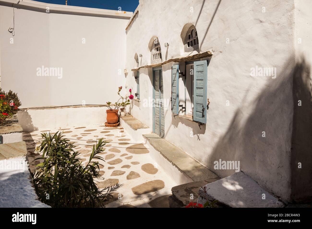 Greece, Cyclades archipelago, Tinos: Loutra is a traditional village on the island of Tinos, set in a lush and fertile area filled with citrus plantat Stock Photo