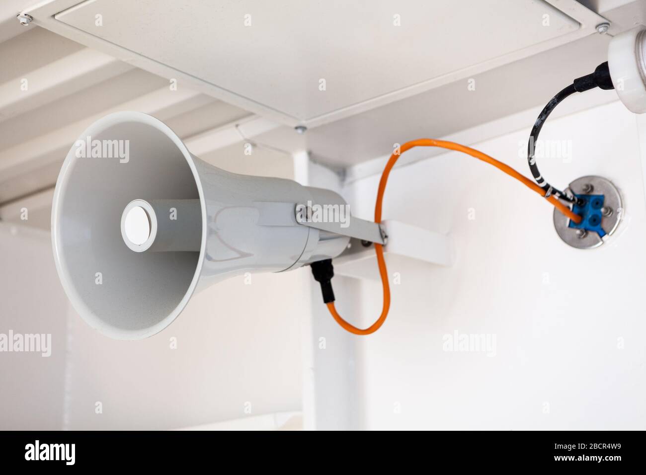 Emergency alert system siren is on deck cruise boat Stock Photo Alamy