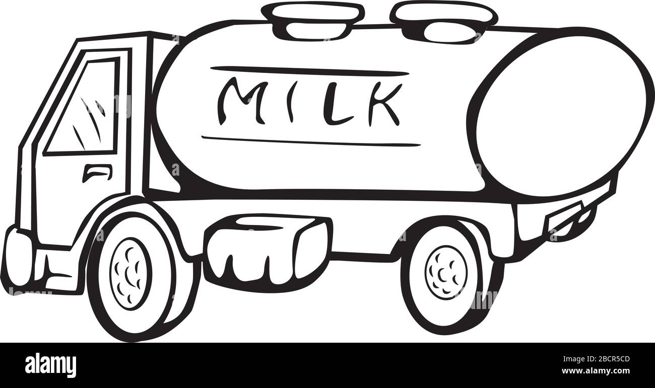 delivery truck for milk transportation Stock Vector