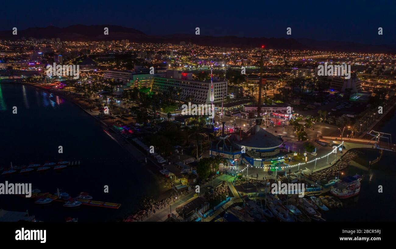 Eilat in Israel, aerial drone view Stock Photo