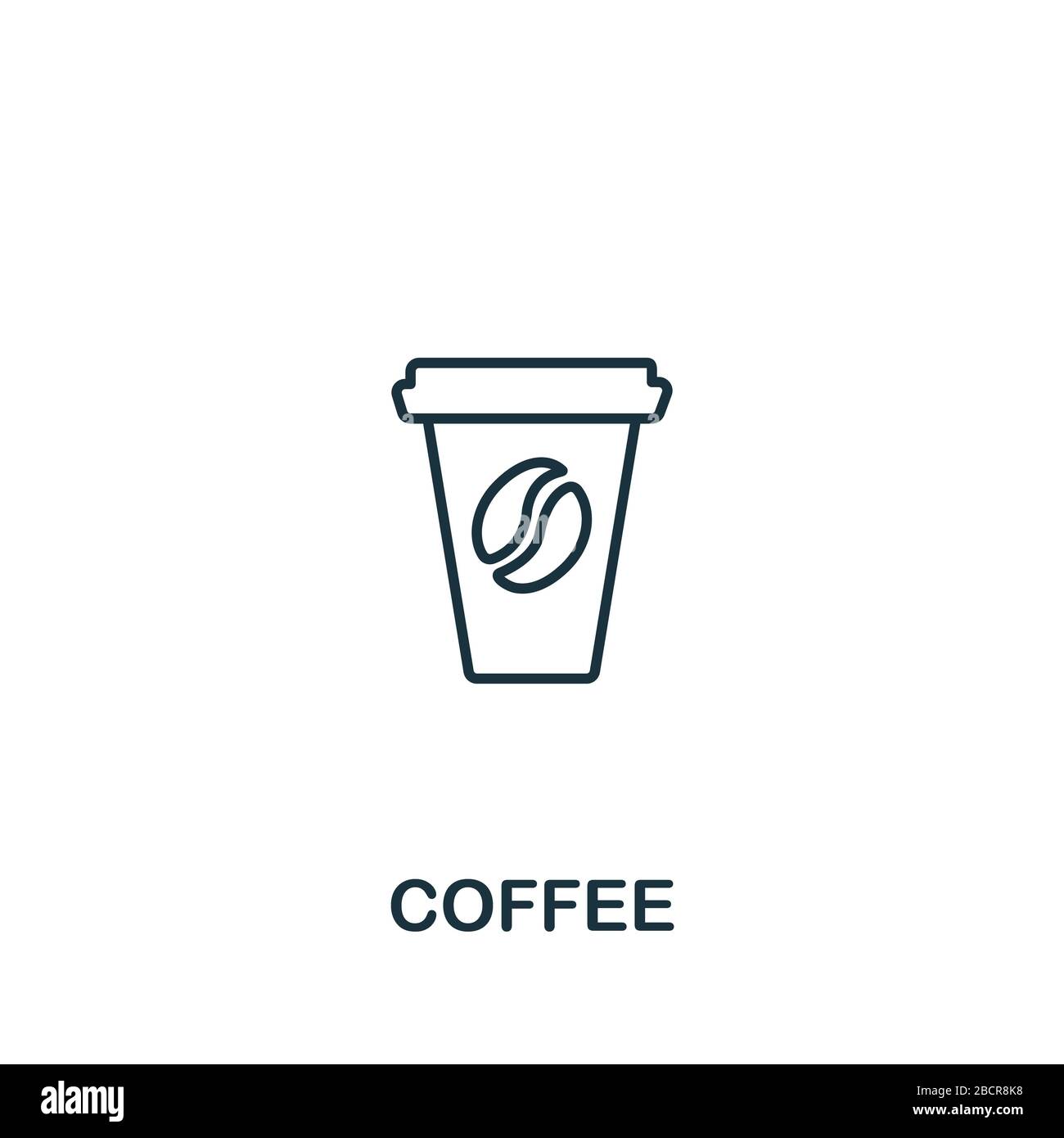 Coffee icon from fastfood collection. Simple line element Coffee symbol