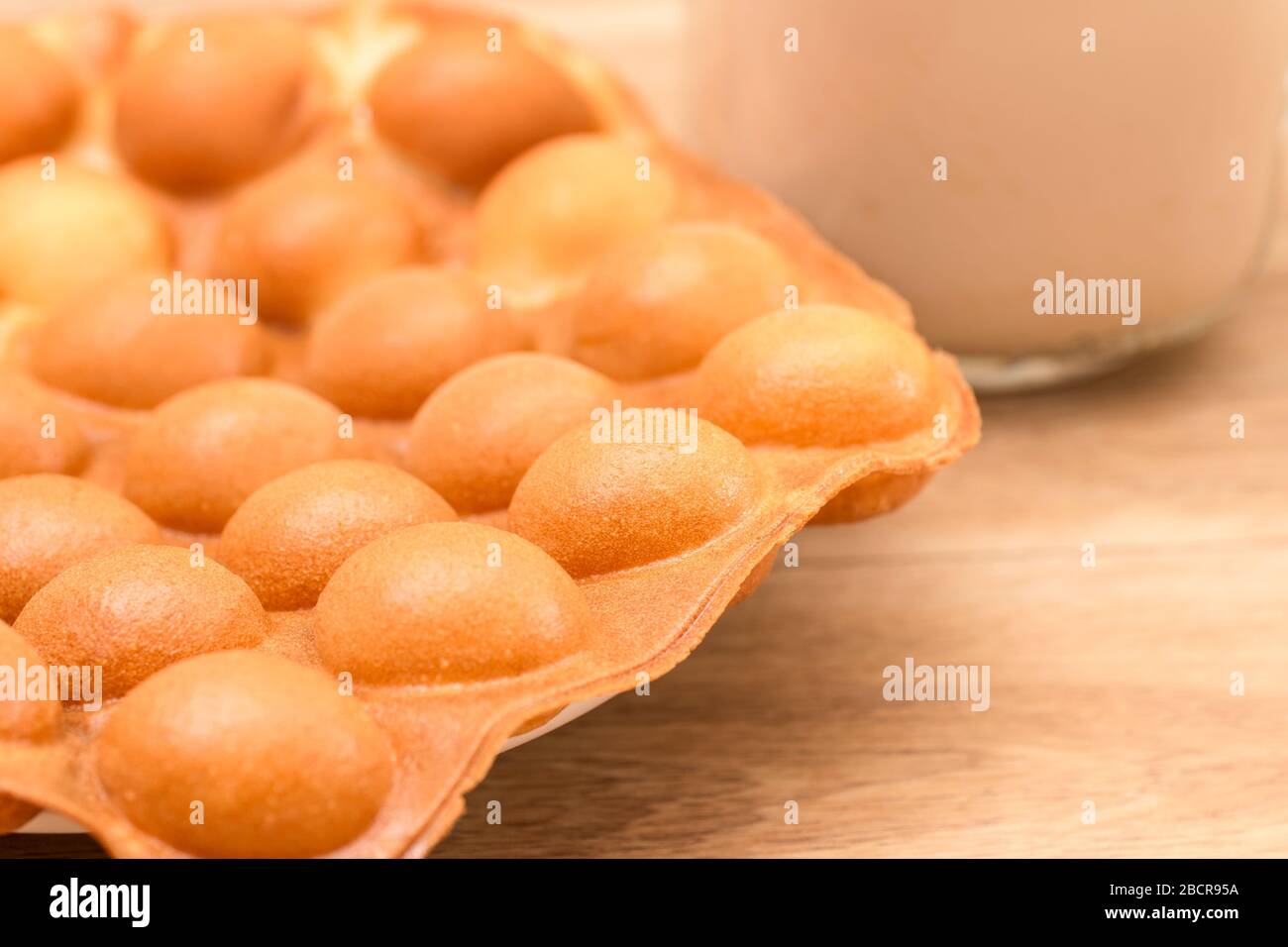 Traditional Hong Kong waffle soft and crunchy from oven, Hong Kong Egg,egg puff Stock Photo